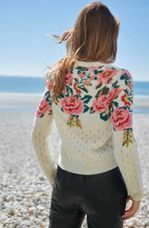 Cardigan fiorato